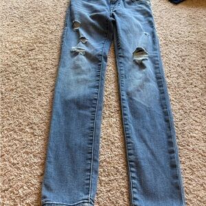 True Religion Light Blue Ripped Skinny Jeans